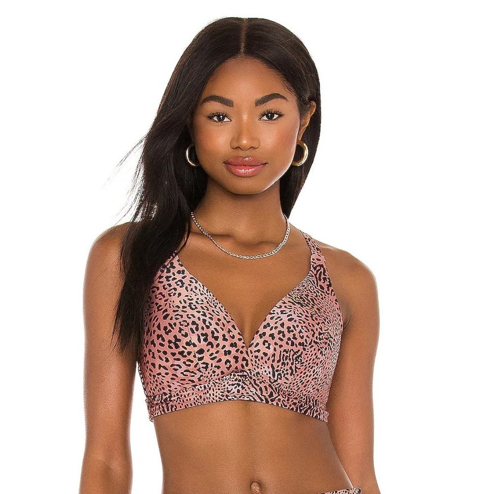 Seafolly DD Cup Wild Ones Swim Bikini Top Bronze Leopard 6